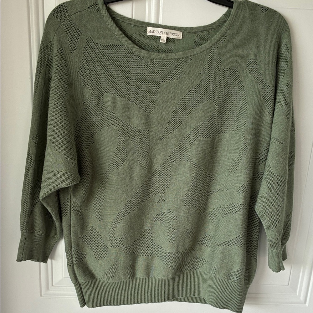 Olive Scoop Neck Pullover Sweater